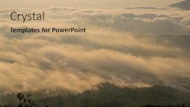  Presentation with volcano - Amazing slide set having scenic view of clouds and mist at sunrise from the top of mount batur kintamani volcano bali indonesia backdrop and a coral colored foreground
