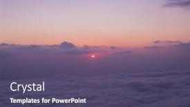  Presentation with volcano - PPT theme having scenic view of clouds and mist at sunrise from the top of mount batur kintamani volcano bali indonesia background and a violet colored foreground