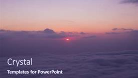  Presentation with volcano - Colorful presentation theme enhanced with scenic view of clouds and mist at sunrise from the top of mount batur kintamani volcano bali indonesia backdrop and a tawny brown colored foreground