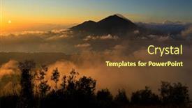  Presentation with clouds - Beautiful presentation theme featuring scenic-view-of-clouds backdrop and a tawny brown colored foreground