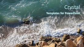  Presentation with coastal - Theme featuring scenic view of coastal landscape on summertime background and a ocean colored foreground