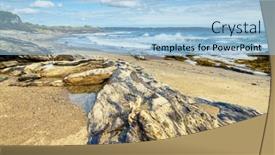  Presentation with scenic - Audience pleasing theme consisting of scenic-view-of-coastline backdrop and a light blue colored foreground