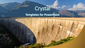  Presentation with dam - Beautiful presentation theme featuring scenic view of dam backdrop and a ocean colored foreground