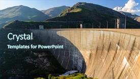  Presentation with dam - Beautiful slides featuring scenic view of dam backdrop and a tawny brown colored foreground