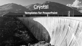  Presentation with dam construction - Presentation theme enhanced with scenic view of dam background and a gray colored foreground