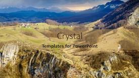  Presentation with view of the process - Slide deck consisting of scenic view of dinaric alps in bosnia-herzegovina near sarajevo background and a yellow colored foreground