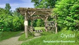  Presentation with scenic - Cool new presentation theme with scenic view of garden arbor backdrop and a tawny brown colored foreground