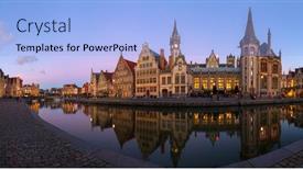  Presentation with belgium - Beautiful PPT layouts featuring scenic-view-of-graslei backdrop and a light blue colored foreground