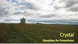  Presentation with scenic - Cool new slide set with scenic view of grassy landscape backdrop and a tawny brown colored foreground