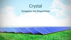  Presentation with solar system imaginary view - Presentation theme with scenic view of grassy background and a cool aqua colored foreground