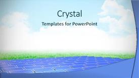  Presentation with solar panels - Colorful theme enhanced with scenic view of grassy backdrop and a cool aqua colored foreground