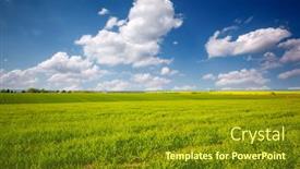  Presentation with earth land - Presentation with scenic-view-of-green-rural background and a gold colored foreground