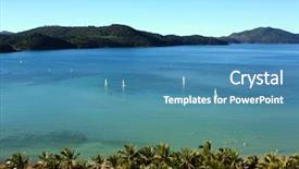  Presentation with queensland - Presentation theme having scenic view of hamilton island background and a teal colored foreground