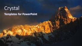  Presentation with scenic - Audience pleasing presentation consisting of scenic view of jannu peak kanchenjunga region himalayas nepal backdrop and a navy blue colored foreground