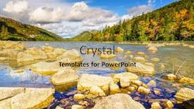  Presentation with pond - Theme having scenic-view-of-jordan-pond background and a yellow colored foreground