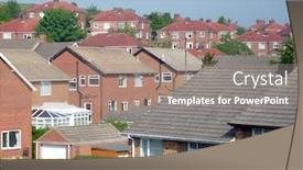  Presentation with housing - Cool new presentation theme with scenic view of modern housing estate on hillside scarborough england backdrop and a gray colored foreground