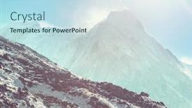  Presentation with region - PPT theme enhanced with scenic-view-of-mountains-kanchenjunga background and a sky blue colored foreground