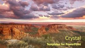  Presentation with colorado - PPT theme enhanced with scenic-view-of-mountains background and a tawny brown colored foreground