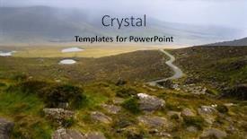  Presentation with scenic - Presentation theme with scenic-view-of-mountains background and a light blue colored foreground