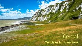  Presentation with country - PPT layouts featuring scenic-view-of-samphire-hoe background and a tawny brown colored foreground