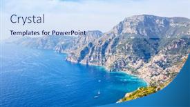  Presentation with path - Colorful presentation theme enhanced with scenic-view-of-the-amalfi backdrop and a sky blue colored foreground