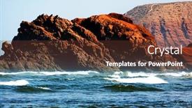  Presentation with atlantic - Beautiful theme featuring scenic view of the atlantic ocean coast morocco africa backdrop and a tawny brown colored foreground