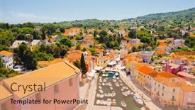  Presentation with earth day - Amazing slide set having scenic-view-of-the-blue backdrop and a coral colored foreground