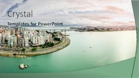  Presentation with scenic - Presentation theme with scenic-view-of-the-coastline background and a light gray colored foreground