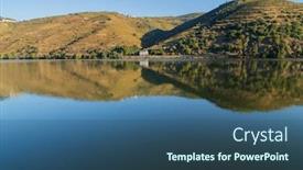  Presentation with river valley - Theme having scenic-view-of-the-douro background and a ocean colored foreground