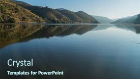  Presentation with river valley - Presentation consisting of scenic-view-of-the-douro background and a tawny brown colored foreground