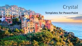  Presentation with scenic - PPT layouts featuring scenic-view-of-the-village background and a light blue colored foreground