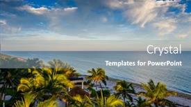  Presentation with scenic - Audience pleasing slide set consisting of scenic-view-of-the-yucatan backdrop and a mint green colored foreground