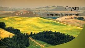  Presentation with tuscany - Colorful PPT layouts enhanced with scenic view of typical tuscany backdrop and a coral colored foreground