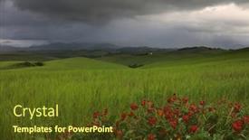  Presentation with tuscany - Colorful slides enhanced with scenic view of typical tuscany landscape italy europe backdrop and a tawny brown colored foreground