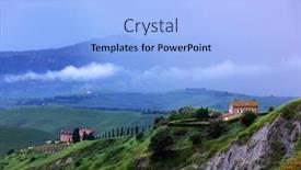  Presentation with tuscany - Slides featuring scenic view of typical tuscany landscape italy europe background and a light blue colored foreground