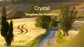  Presentation with tuscany - Colorful slide set enhanced with scenic view of typical tuscany landscape italy backdrop and a tawny brown colored foreground