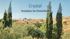  Presentation with tuscany - PPT theme consisting of scenic view of typical tuscany landscape background and a light blue colored foreground