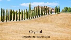  Presentation with tuscany - PPT layouts enhanced with scenic view of typical tuscany landscape background and a lemonade colored foreground