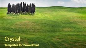  Presentation with tuscany - Presentation theme enhanced with scenic view of typical tuscany landscape background and a tawny brown colored foreground