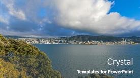  Presentation with buildings - PPT theme having scenic-view-of-wellington-buildings background and a gray colored foreground