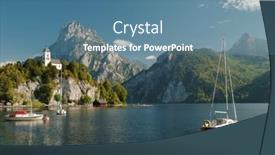  Presentation with beautiful mountains river lake sky nature - PPT theme consisting of scenic-view-on-the-perched background and a teal colored foreground