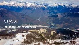  Presentation with scenic - Presentation theme featuring scenic-view-to-the-city background and a ocean colored foreground