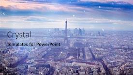 Presentation with snow day - Presentation design featuring scenic-view-to-the-eiffel background and a light blue colored foreground