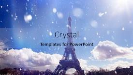  Presentation with eiffel tower - Amazing presentation design having scenic-view-to-the-eiffel backdrop and a light blue colored foreground