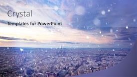  Presentation with snow day - Presentation design with scenic-view-to-the-eiffel background and a light blue colored foreground