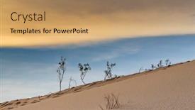  Presentation with scenic views - Beautiful slides featuring scenic views of an american desert backdrop and a coral colored foreground