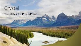  Presentation with scenic views - PPT theme featuring scenic-views-of-the-athabasca background and a light blue colored foreground