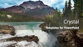  Presentation with scenic views - PPT theme consisting of scenic-views-of-the-athabasca background and a dark gray colored foreground