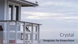  Presentation with scenic views - Presentation design featuring scenic-views-of-the-coast background and a light blue colored foreground