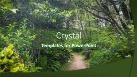  Presentation with walking trail - Presentation design featuring scenic-walking-trail-through-lush background and a tawny brown colored foreground